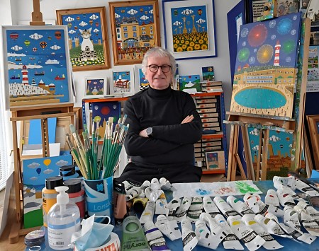 Brian Pollard in his studio